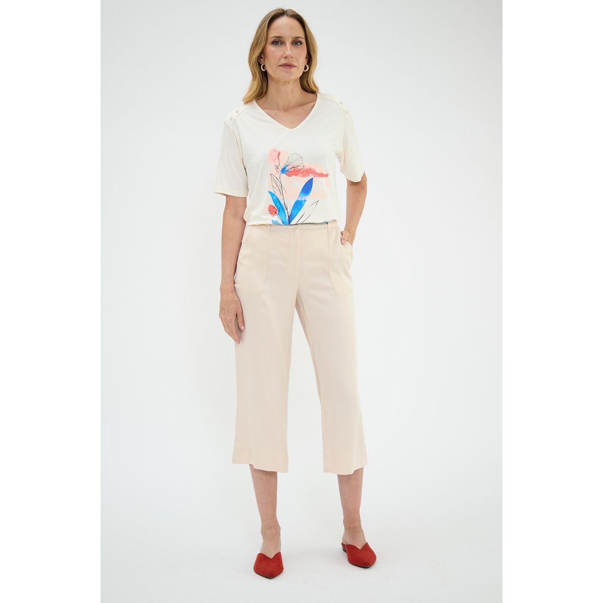 MA GRIFFE - Pantalon Casual Beige Mujer Magriffe