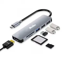 KOLKE - Hub USB C Adaptador 6 en 1 Mac Windows USB 30 HDMI 4K