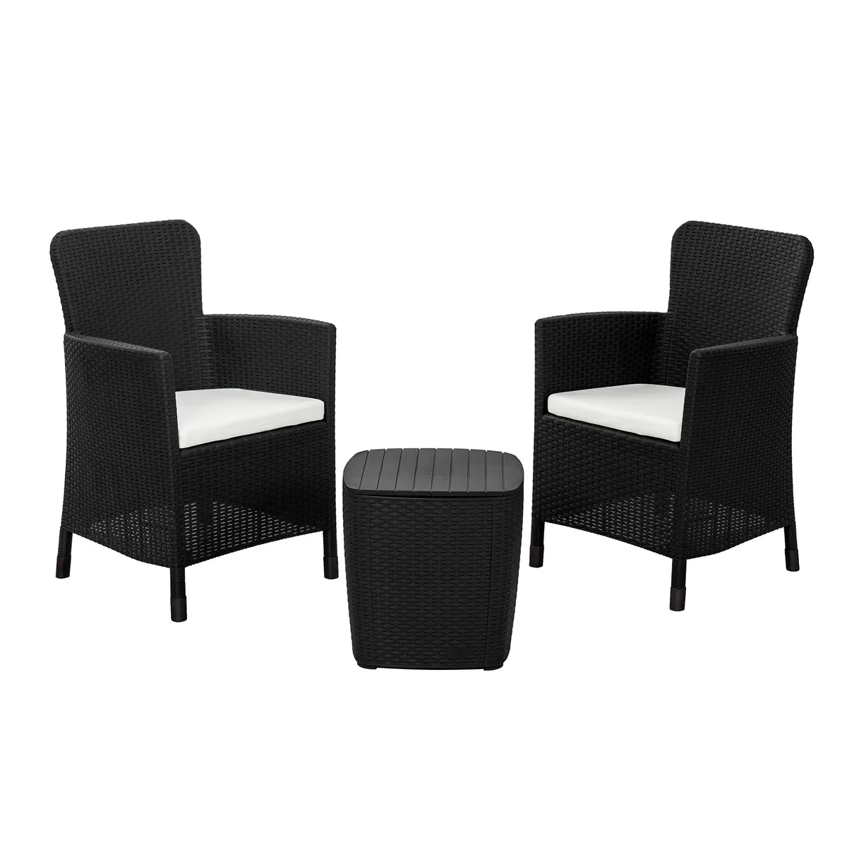 QRUBBER - Juego Terraza Capri Café Oscuro tipo Rattán MQ QRubber