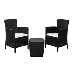 QRUBBER - Juego Terraza Capri Café Oscuro tipo Rattán MQ