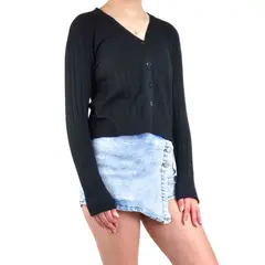 MPROPIA - Sweater Mujer Cardigan Botones Otoño Cuello V Diseño 6009