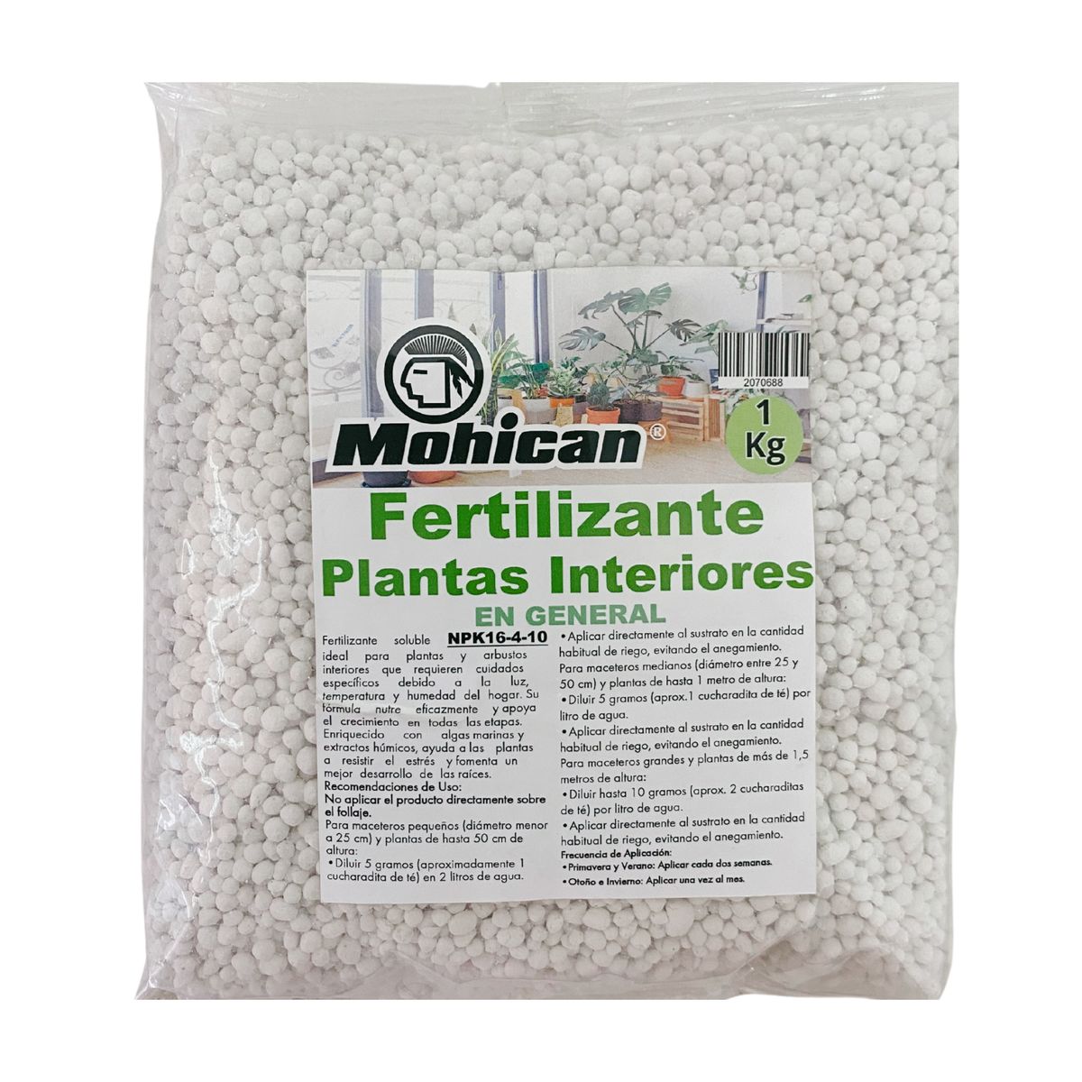 MOHICAN - FERTILIZANTE PARA PLANTAS INTERIOR BOLSA 1 KG MOHICAN