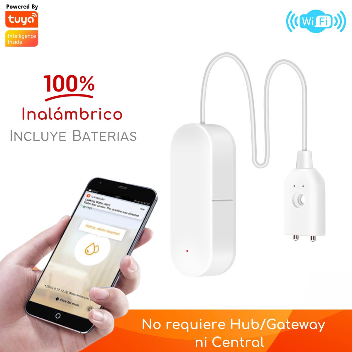 D MOTICA - Sensor De Inundación - Fuga De Agua Inteligente Wifi Inalambrico