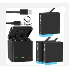 GENERICO - KIT CARGADOR TRIPLE + 3 BATERÍAS GOPRO 5, 6, 7 ALTERNATIVA