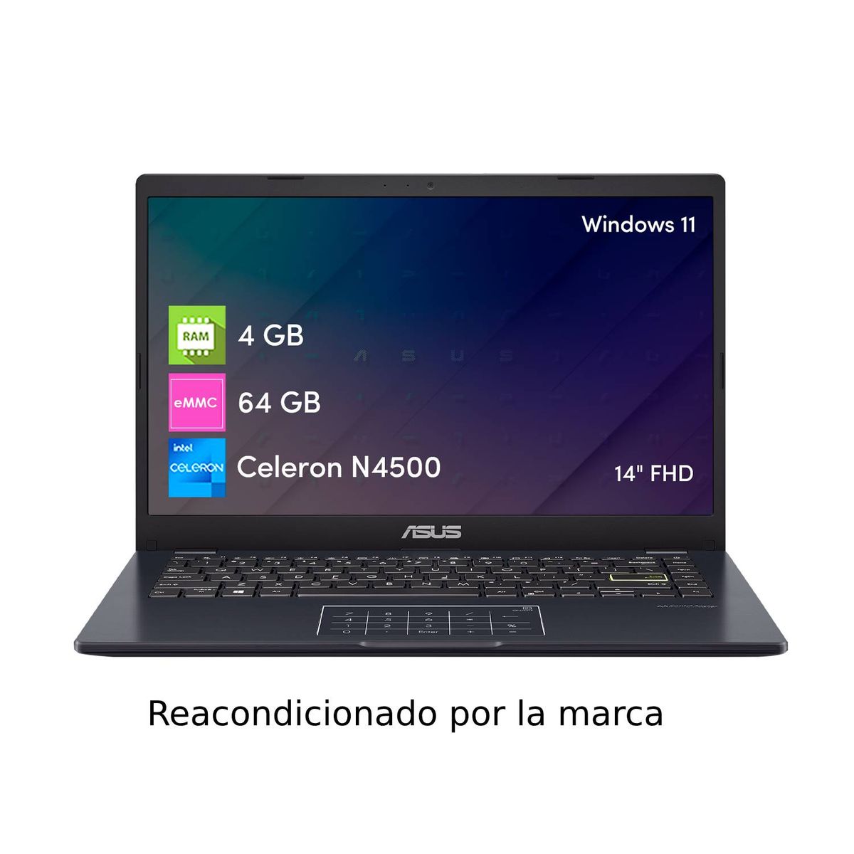 ASUS - Notebook Asus Vivobook Go Celeron 4GB 64GB 14 FHD W11 Azul