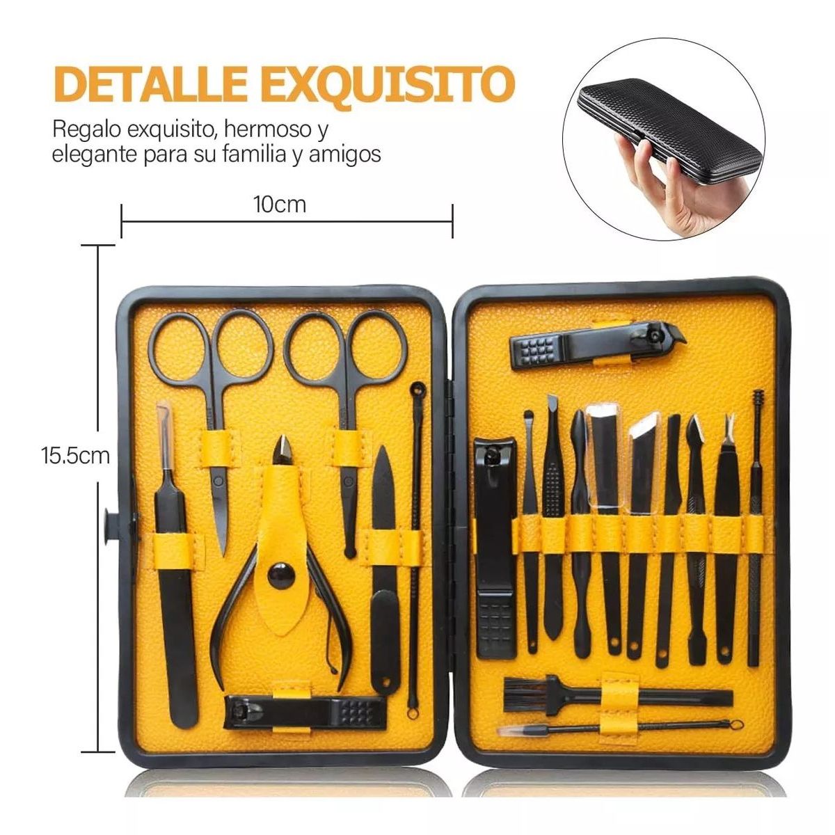 GENERICO - Caja de cortauñas de manicura y aseo 20 piezas