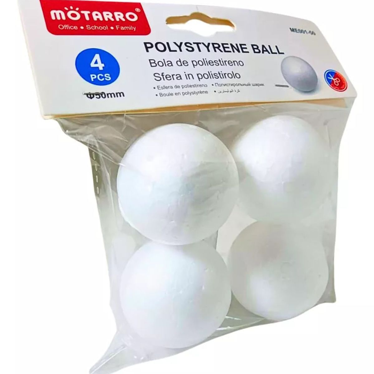 MOTARRO - Esfera De Poliestireno Diámetro De 50 mm 4 Ud (plastoformo)