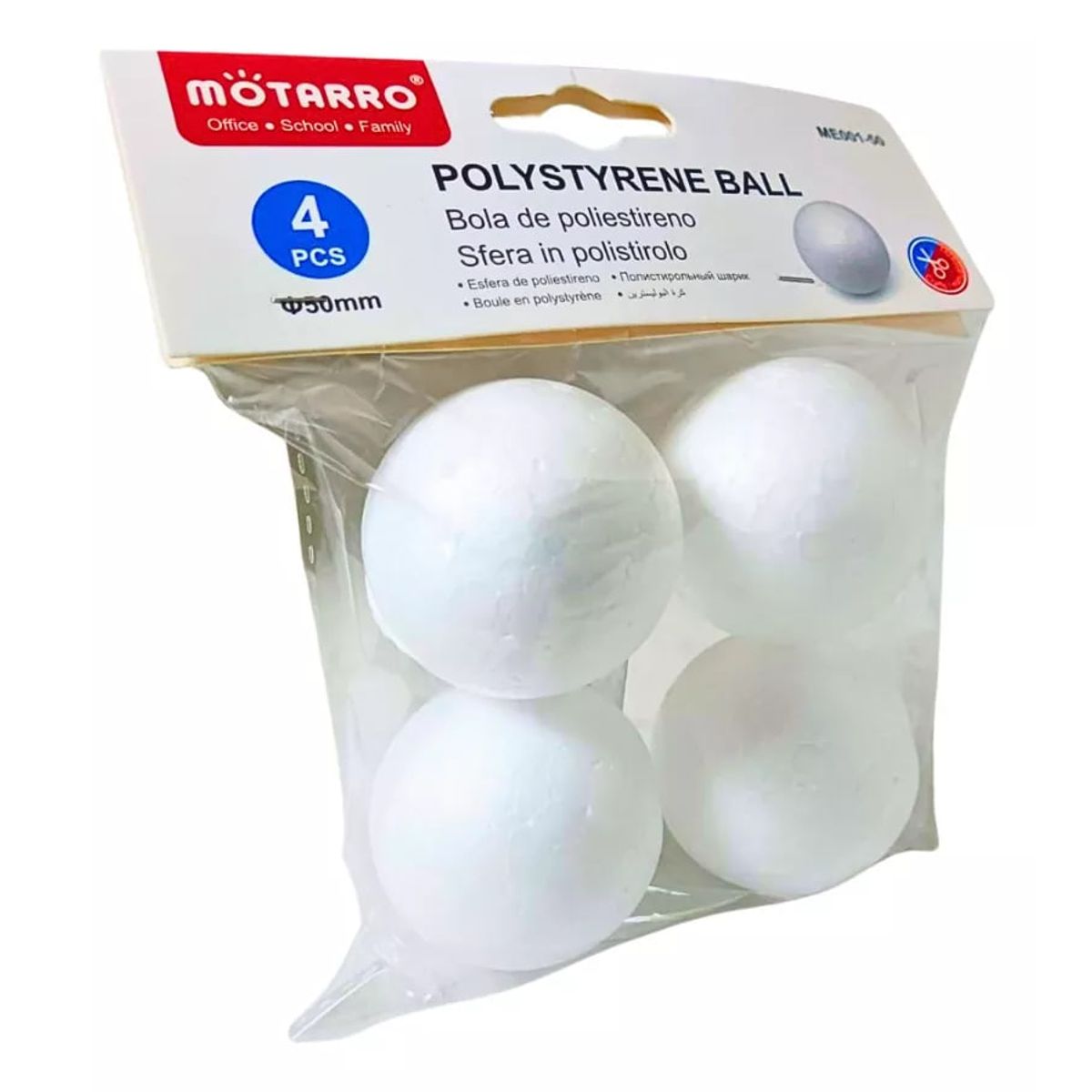 MOTARRO - Esfera De Poliestireno Diámetro De 50 mm 4 Ud (plastoformo)