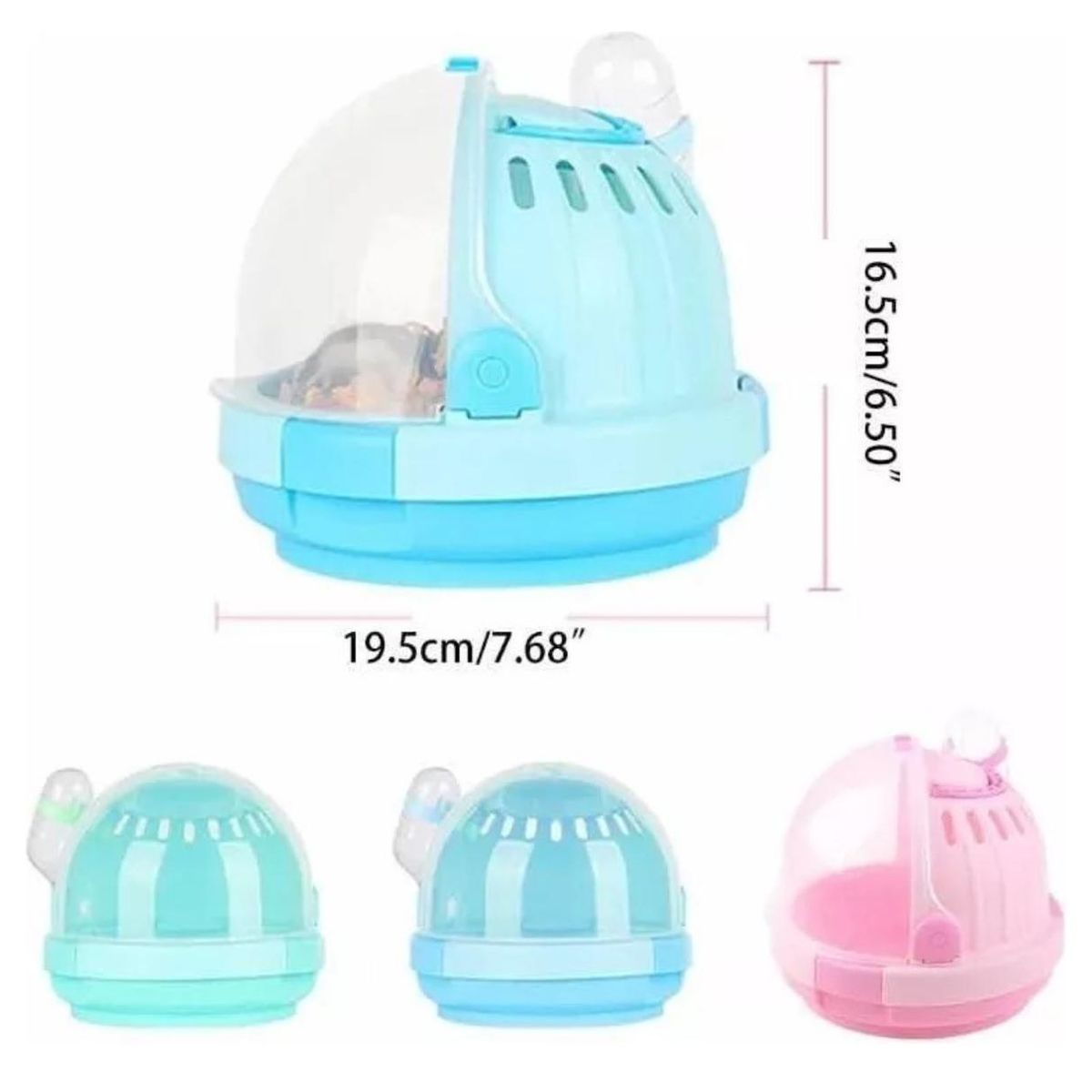 GENERICO - Jaula Transportador Para Hamster Caja Viaje Paseo Celeste