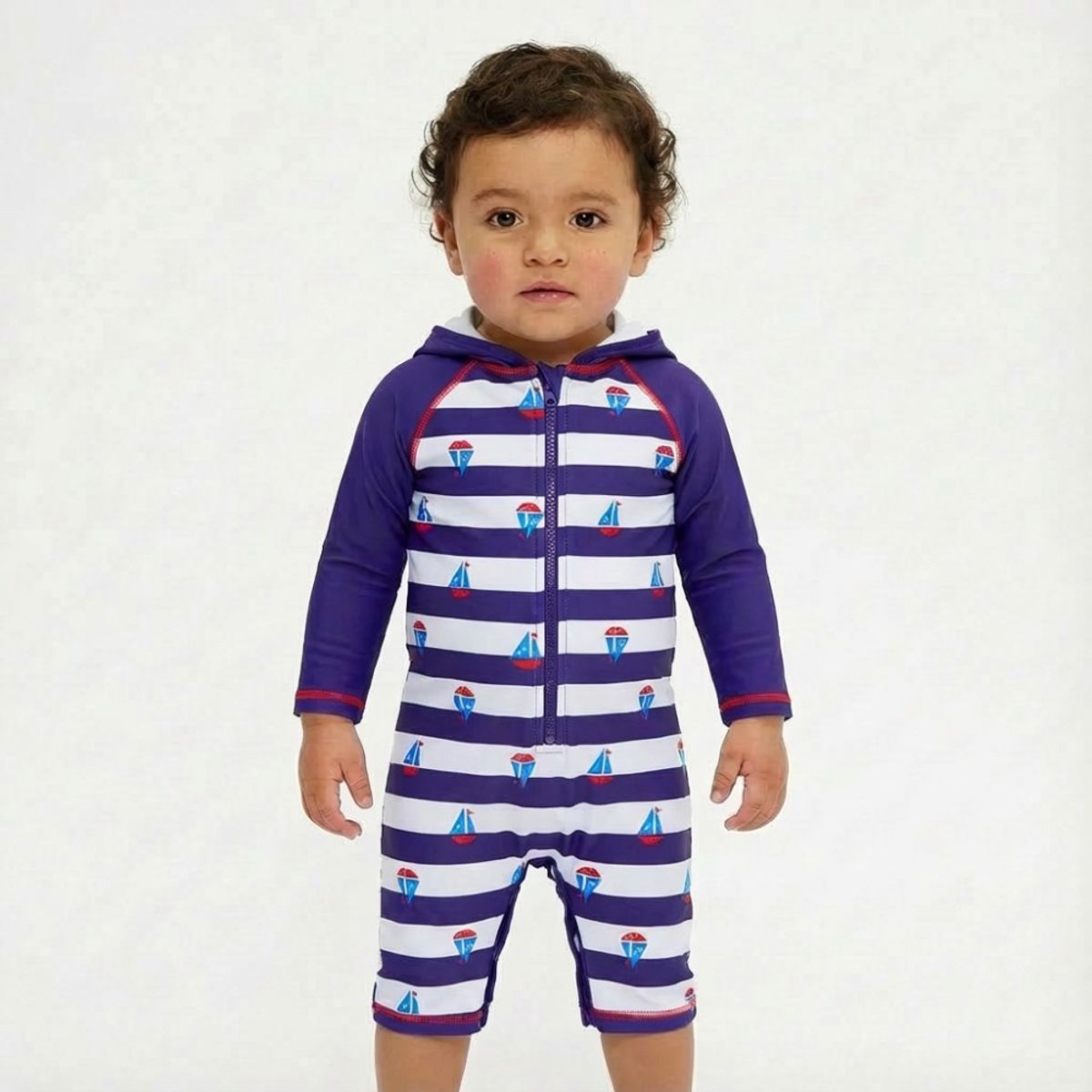 BONVERANO - Traje De Baño Con Capucha Bebé Niños Protección Solar UV