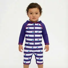 BONVERANO - Traje De Baño Con Capucha Bebé Niños Protección Solar UV