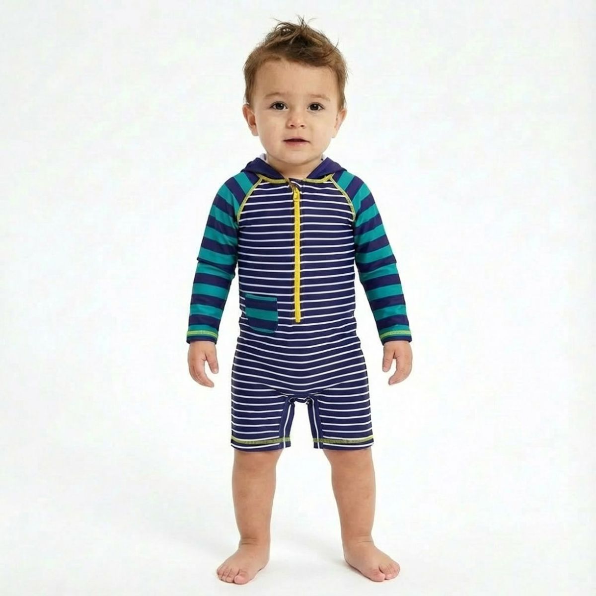 BONVERANO - Traje De Baño Con Capucha Bebé Niños Protección Solar UV