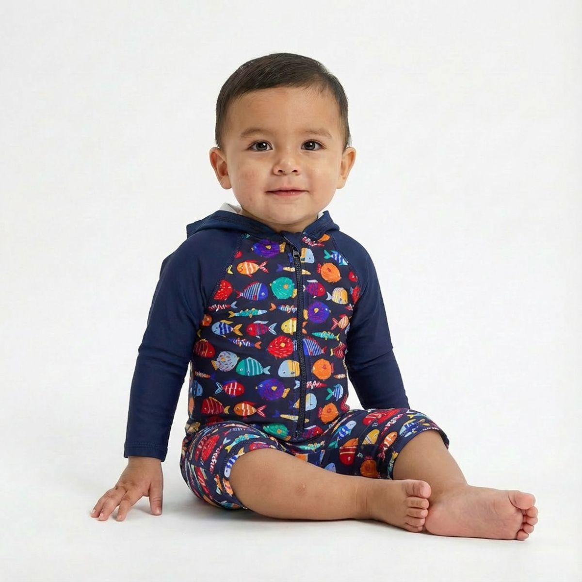 BONVERANO - Traje De Baño Con Capucha Bebé Niños Protección Solar UV