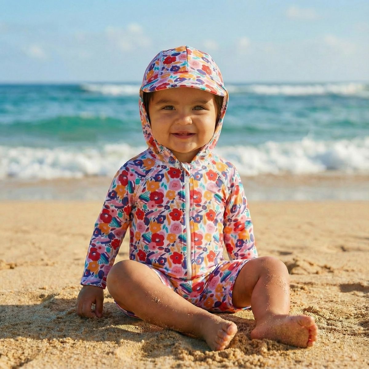 BONVERANO - Traje De Baña Con Capucha Bebé Niños Protección Solar UV
