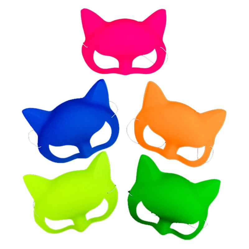 GENERICO - ANTIFAZ GATO FLUOR LISO SURTIDO X6 UNI