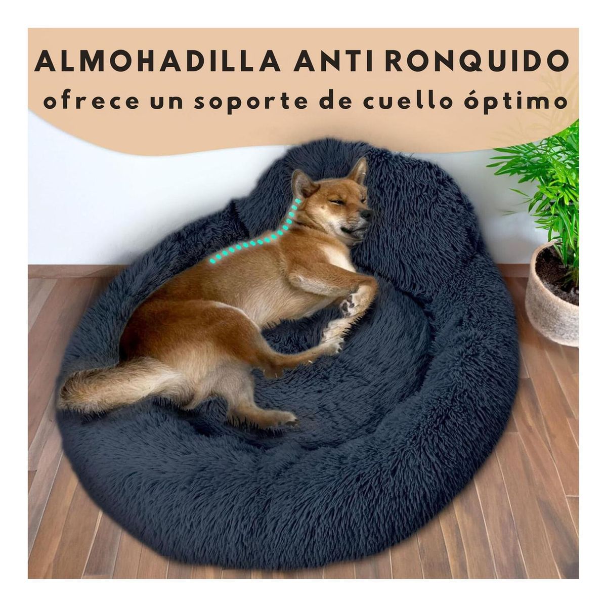 YEP S - Cama Mascota  90 cm Yep Pet Antiestrés Y Ronquido - Azul