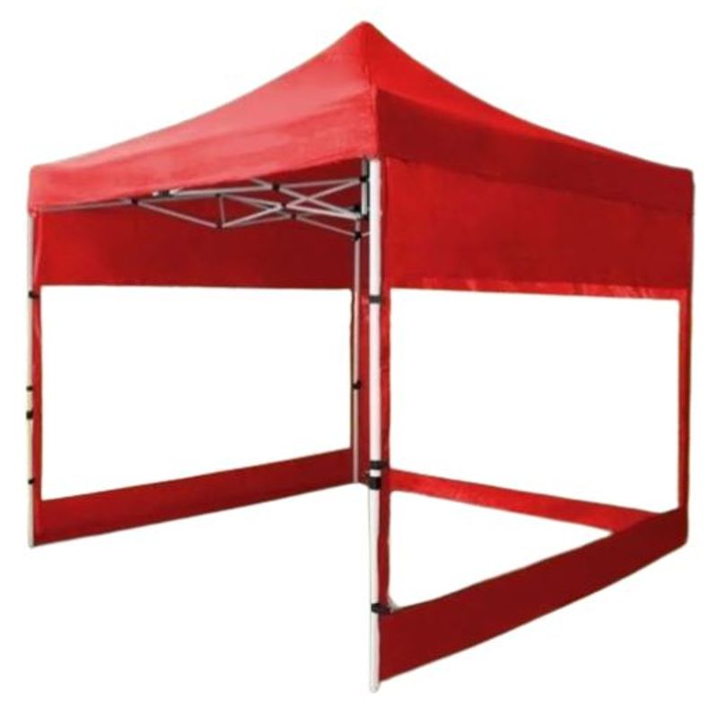 GENERICO - Lona Paredes Laterales Para Toldo Plegable 3x3 Rojo Transparente.