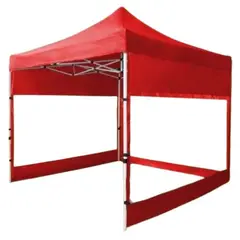 GENERICO - Lona Paredes Laterales Para Toldo Plegable 3x3 Rojo Transparente.