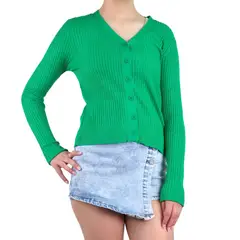 MPROPIA - Sweater Mujer Cardigan Botones Otoño Cuello V Diseño 6013