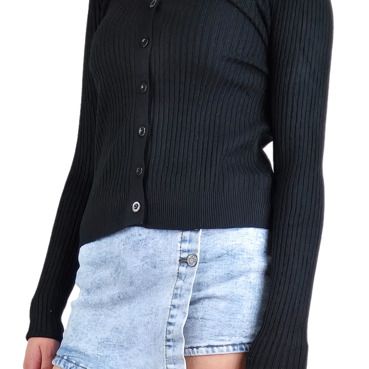 LIKE SHOP - Sweater Mujer Cardigan Botones Otoño Cuello V Diseño 6013