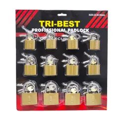 OEM - Set de 12 Candados de Seguridad con llaves 32,38,50mm
