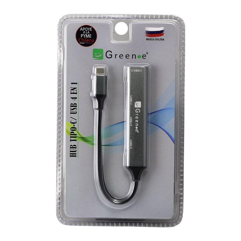 GREEN E - Adaptador HUB USB Tipo C con 4 Puertos USB