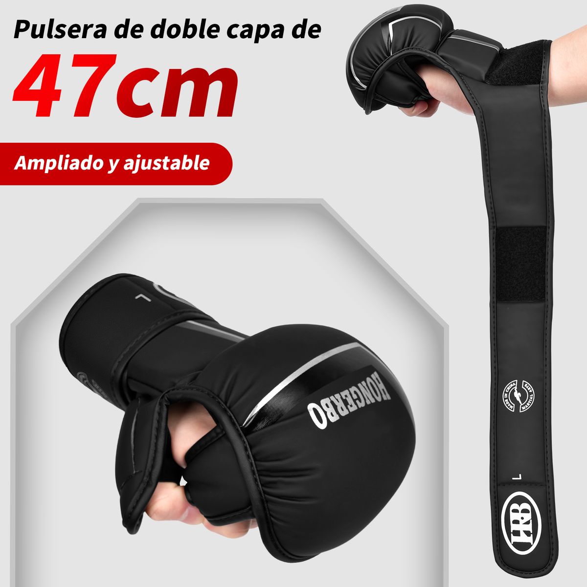 KOKILA - Guantes de boxeo profesionales unisex de medio dedo - L