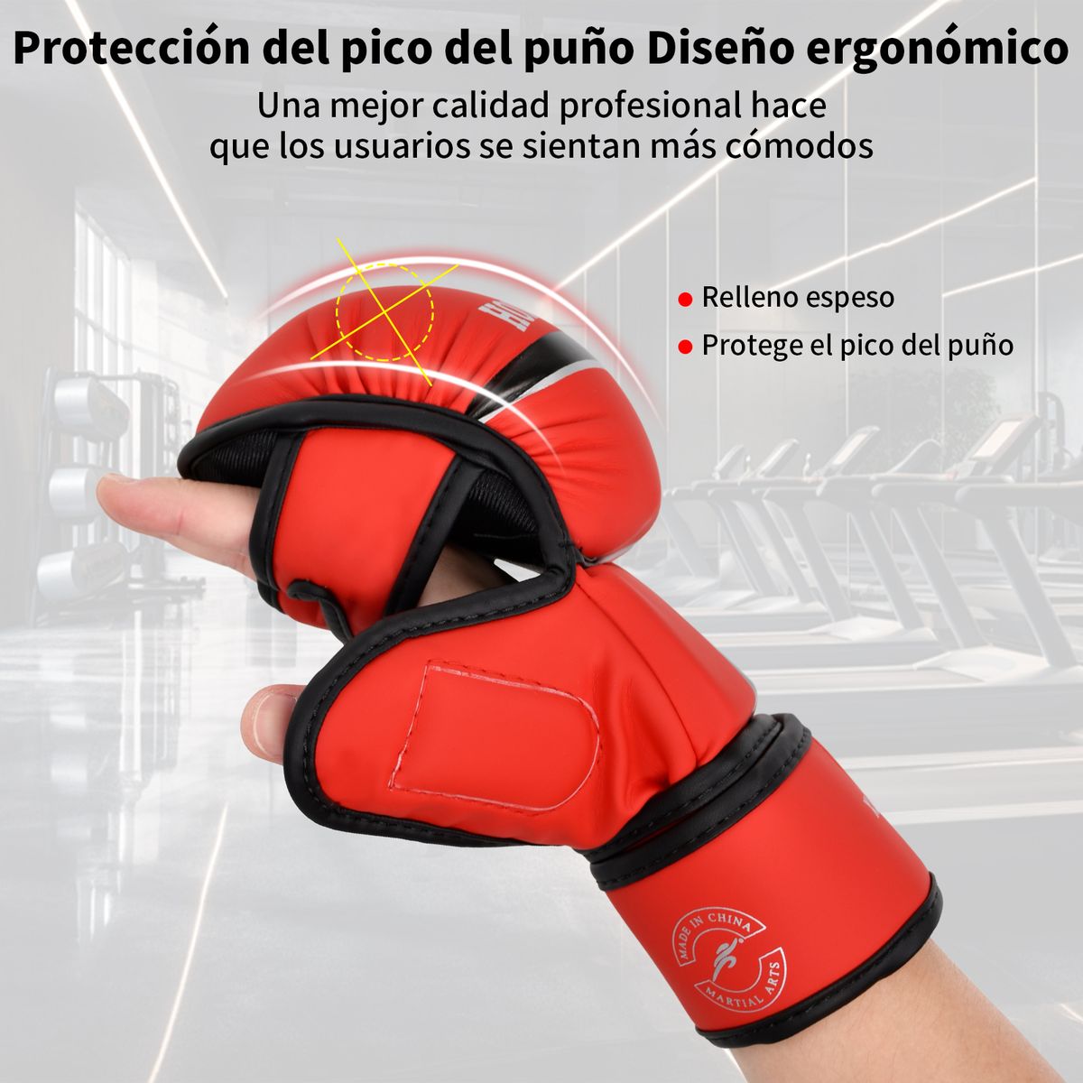 KOKILA - Guantes de boxeo profesionales unisex de medio dedo- L
