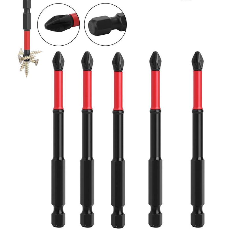 KUANGYE - Kit 5 Magnetica Punta Destornillador Puntas Impacto PH2 90mm