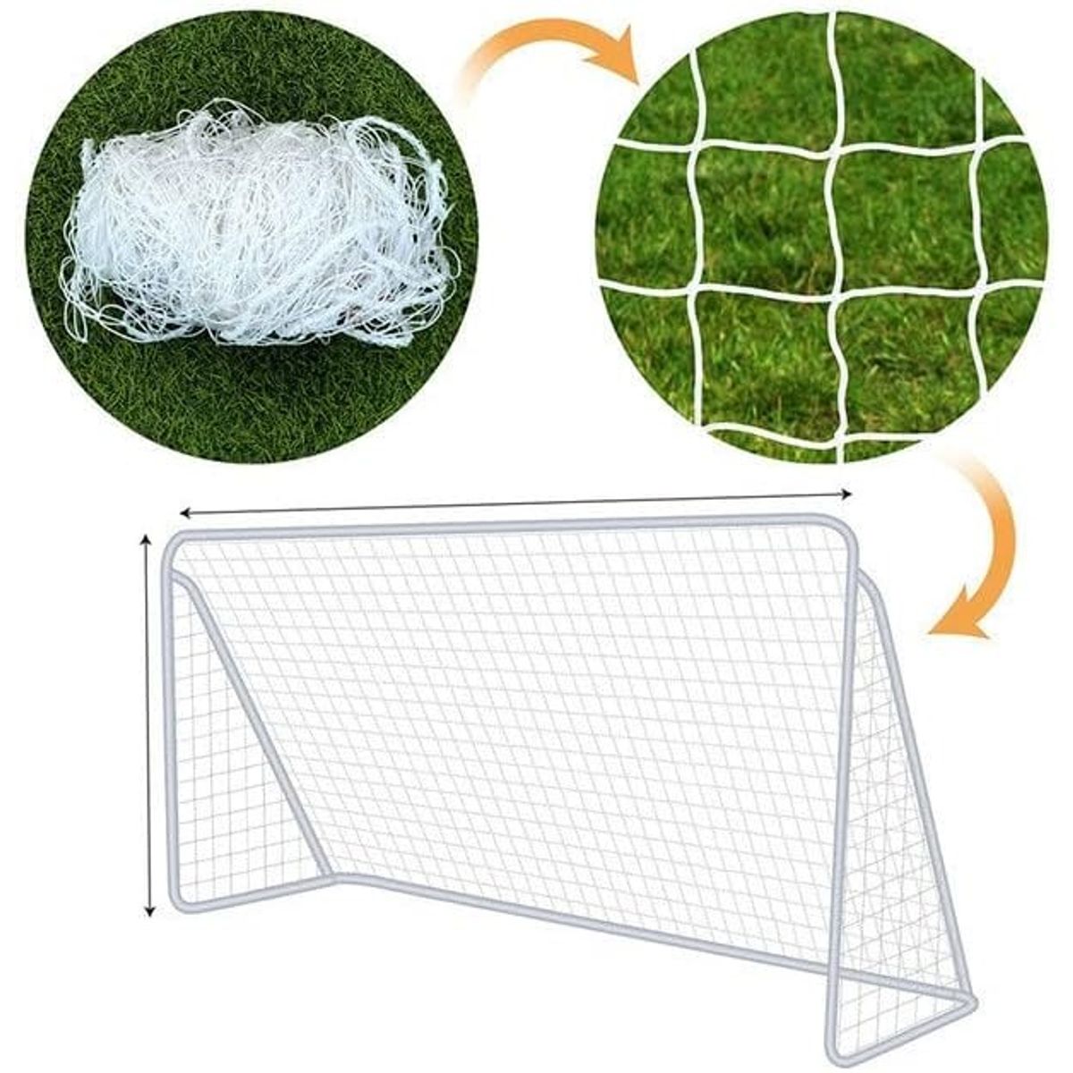 TATEE - Arco de fútbol 360 x 180 x 90 cm con Red Blanco