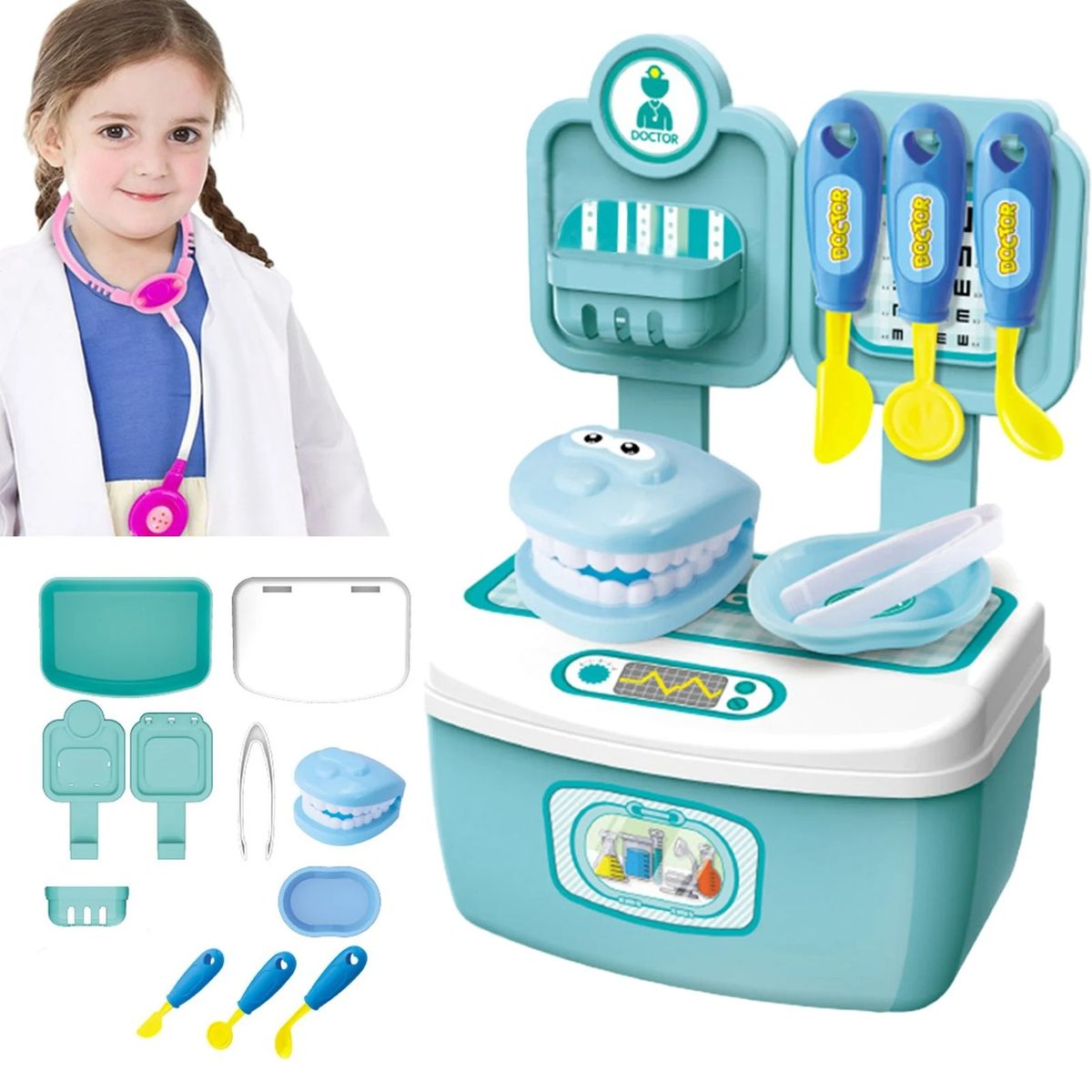TATEE - 14pcs juguetes de doctor para niños educativo