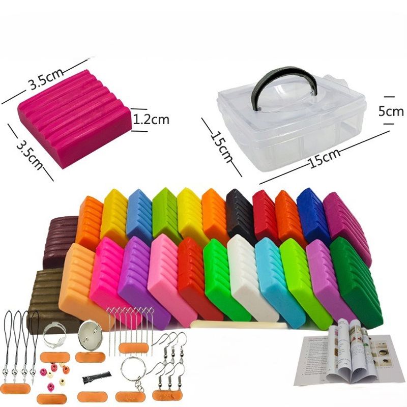 TATEE - Kit De Arcilla Polimérica no tóxico 24 Colores Y accesorios