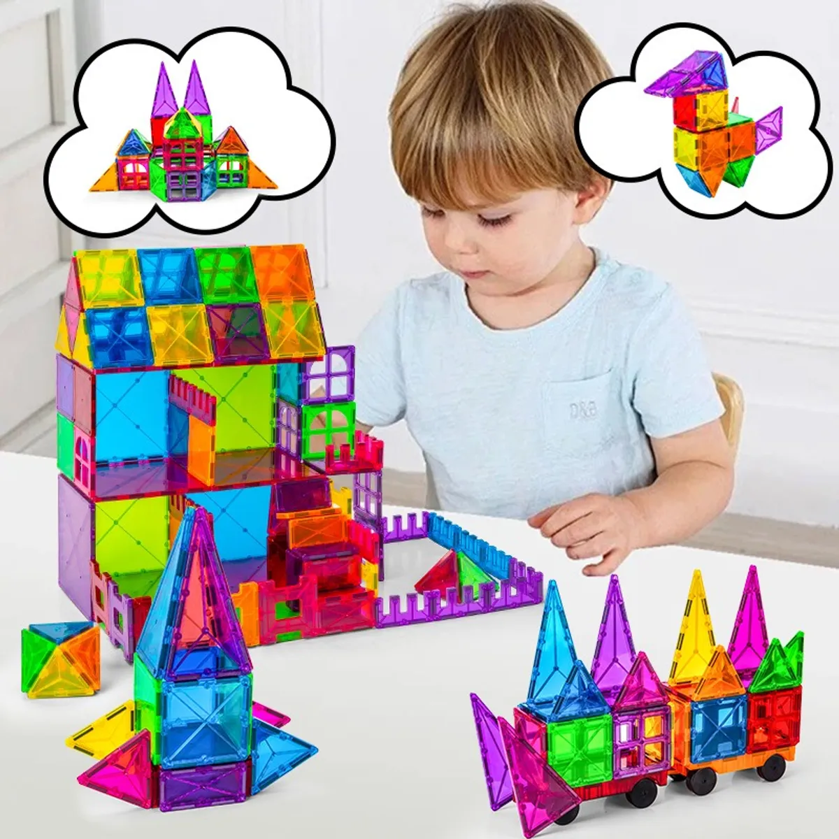 TATEE - 60pcs DIY juguetes Bloques de construcción magnéticos