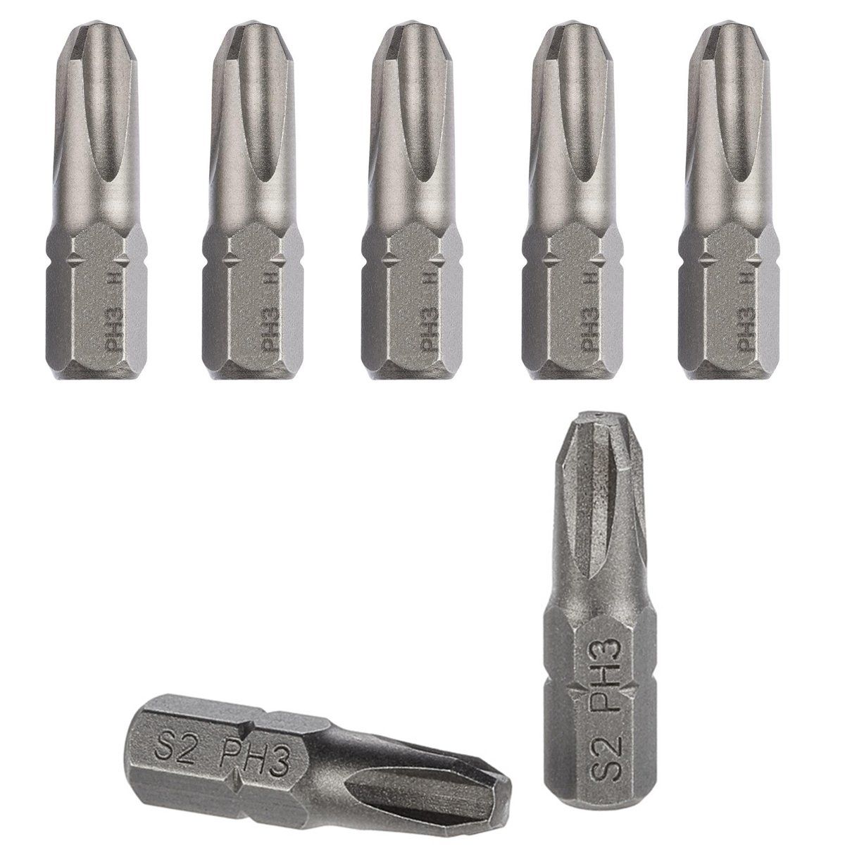 KUANGYE - Set 20 Puntas PH3 destornillador 25 mm, Vástago Hexagonal