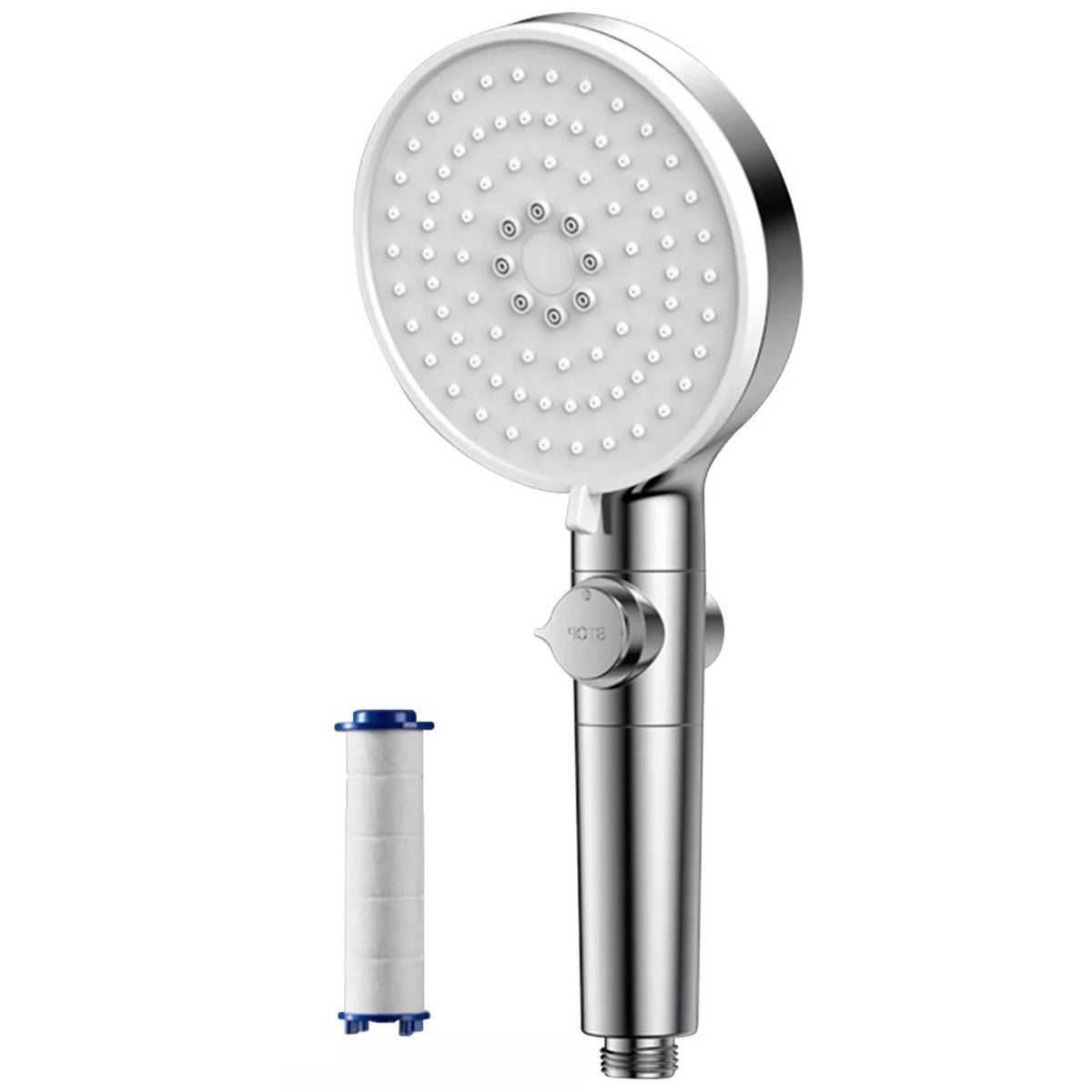 KUANGYE - 12cm Ducha Cabezal De Regadera Ducha Regulable Alta Presión Plata