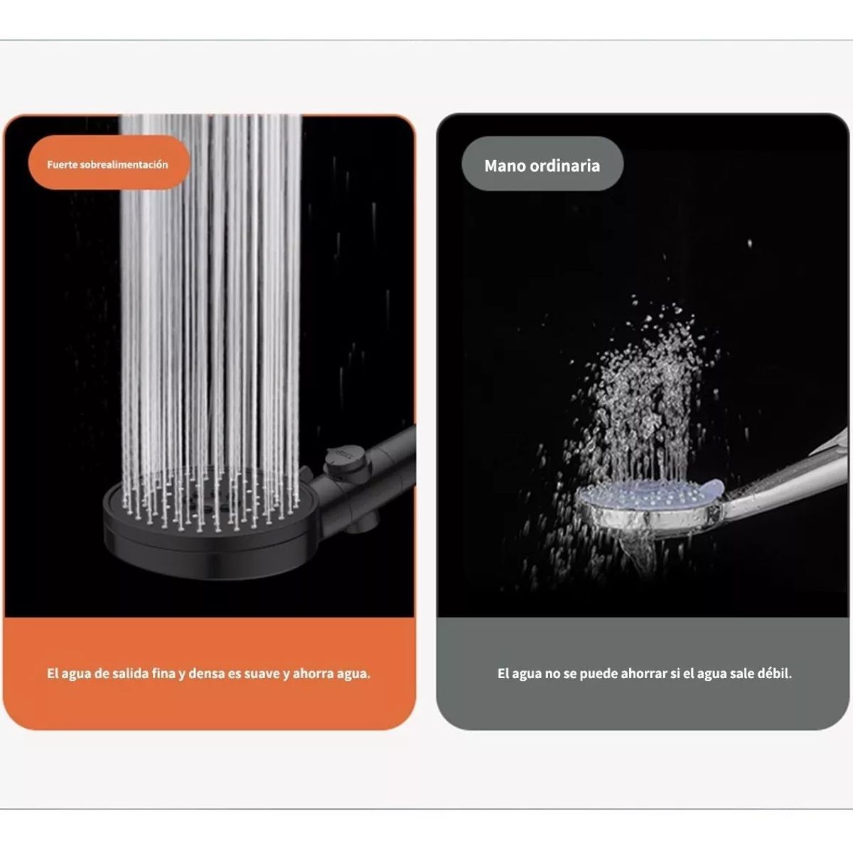 KUANGYE - 12cm Ducha Cabezal De Regadera Ducha Regulable Alta Presión Plata