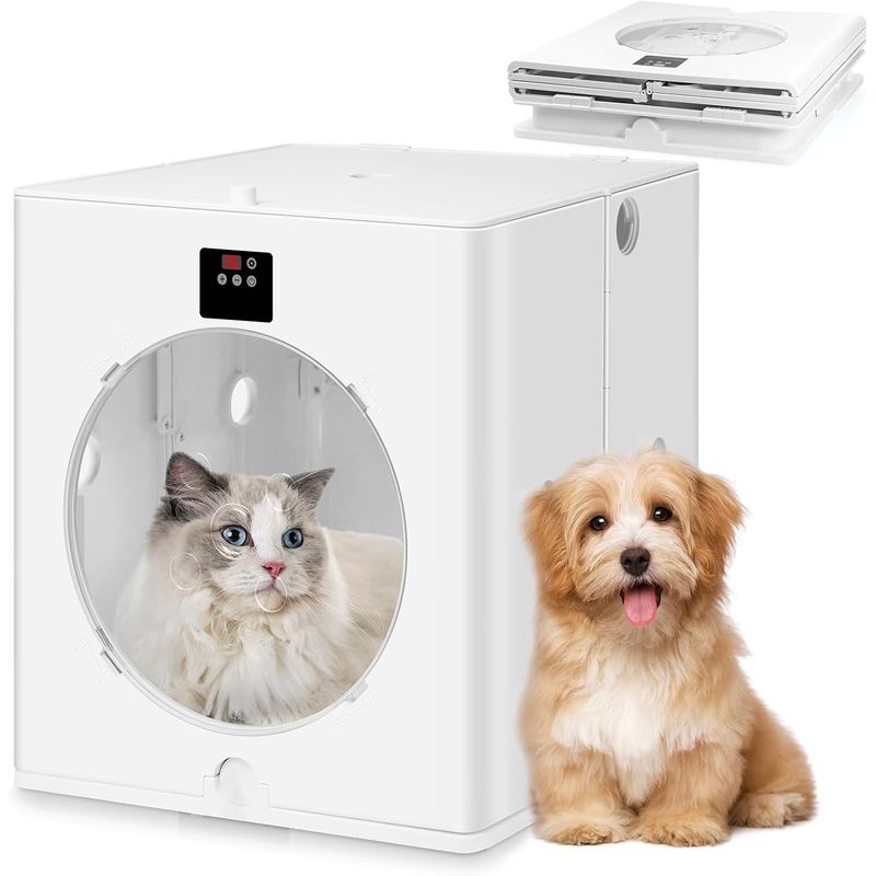 TATEE - Pet Secadora inteligente plegable cronometrado para mascotas