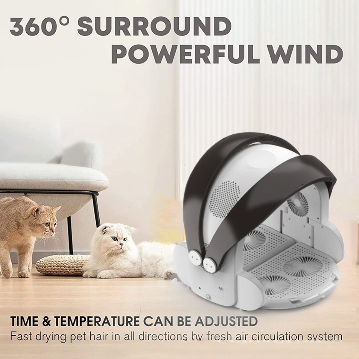 TATEE - Pet Secadora inteligente plegable cronometrado para mascotas