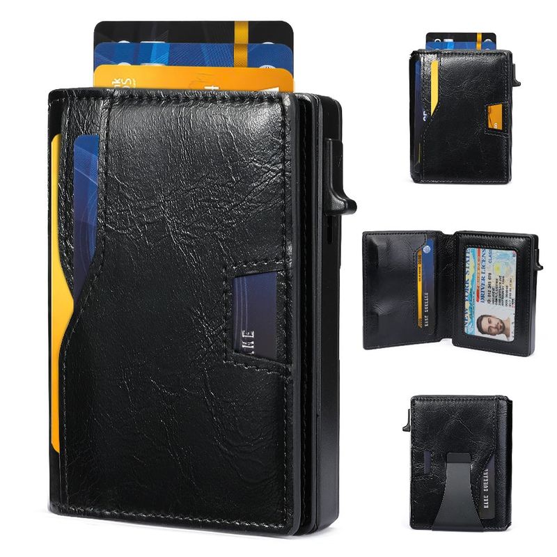 GENERICO - Billetera Tarjetero Cuero Hombre Minimalista Con Rfid