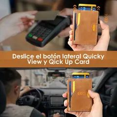 GENERICO - Billetera Tarjetero Cuero Hombre Minimalista Con Rfid