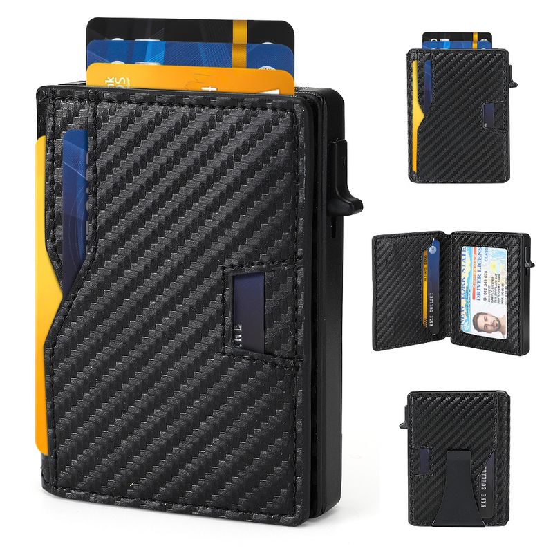 GENERICO - Billetera Tarjetero Cuero Hombre Minimalista Con Rfid