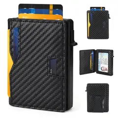 GENERICO - Billetera Tarjetero Cuero Hombre Minimalista Con Rfid