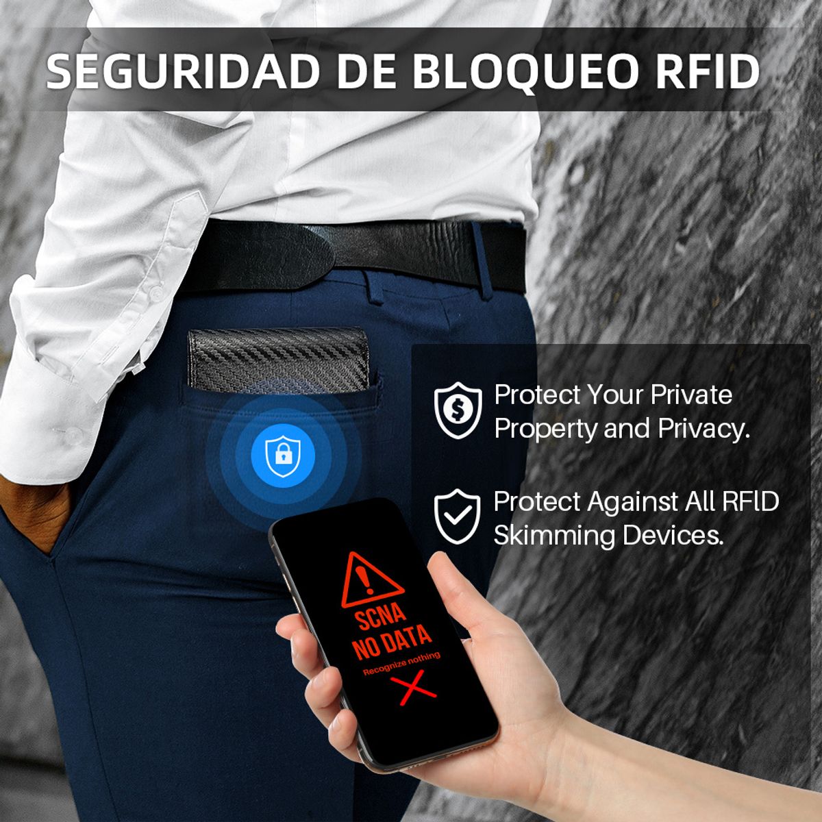 SLOWTON - Cartera Ultrafina De Cuero Para Hombre Con Protección Rfid