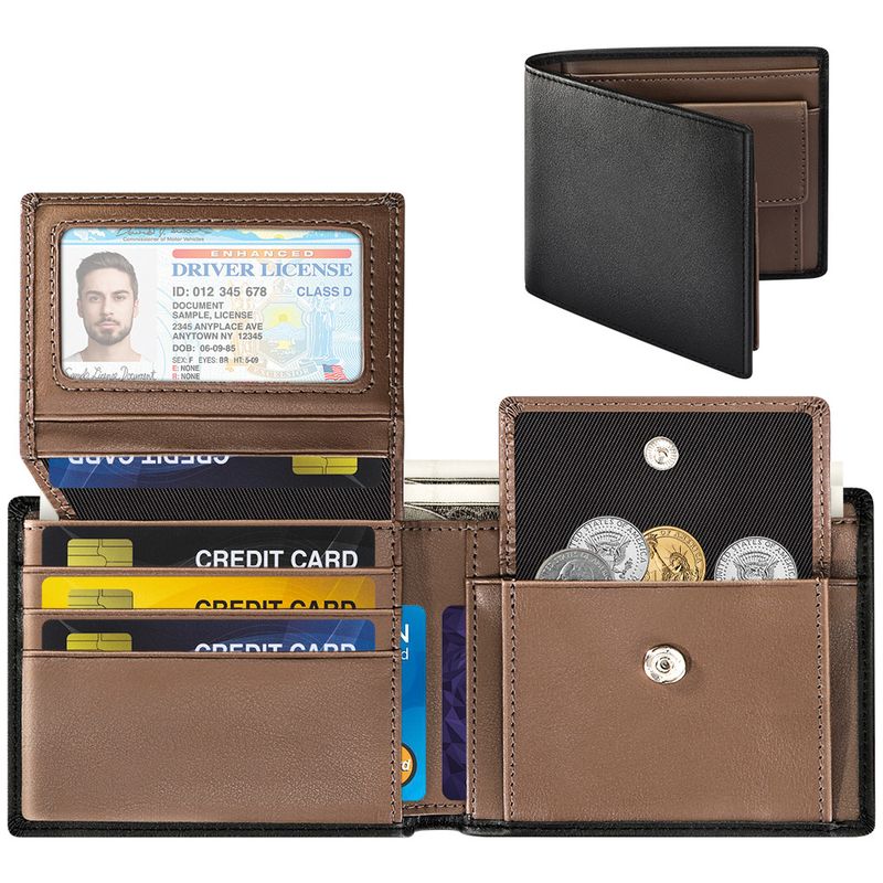 LUKOVEE - Cartera Ultradelgada Cuero Con Protección Rfid Para Hombre