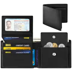 SLOWTON - Cartera Ultradelgada Cuero Con Protección Rfid Para Hombre