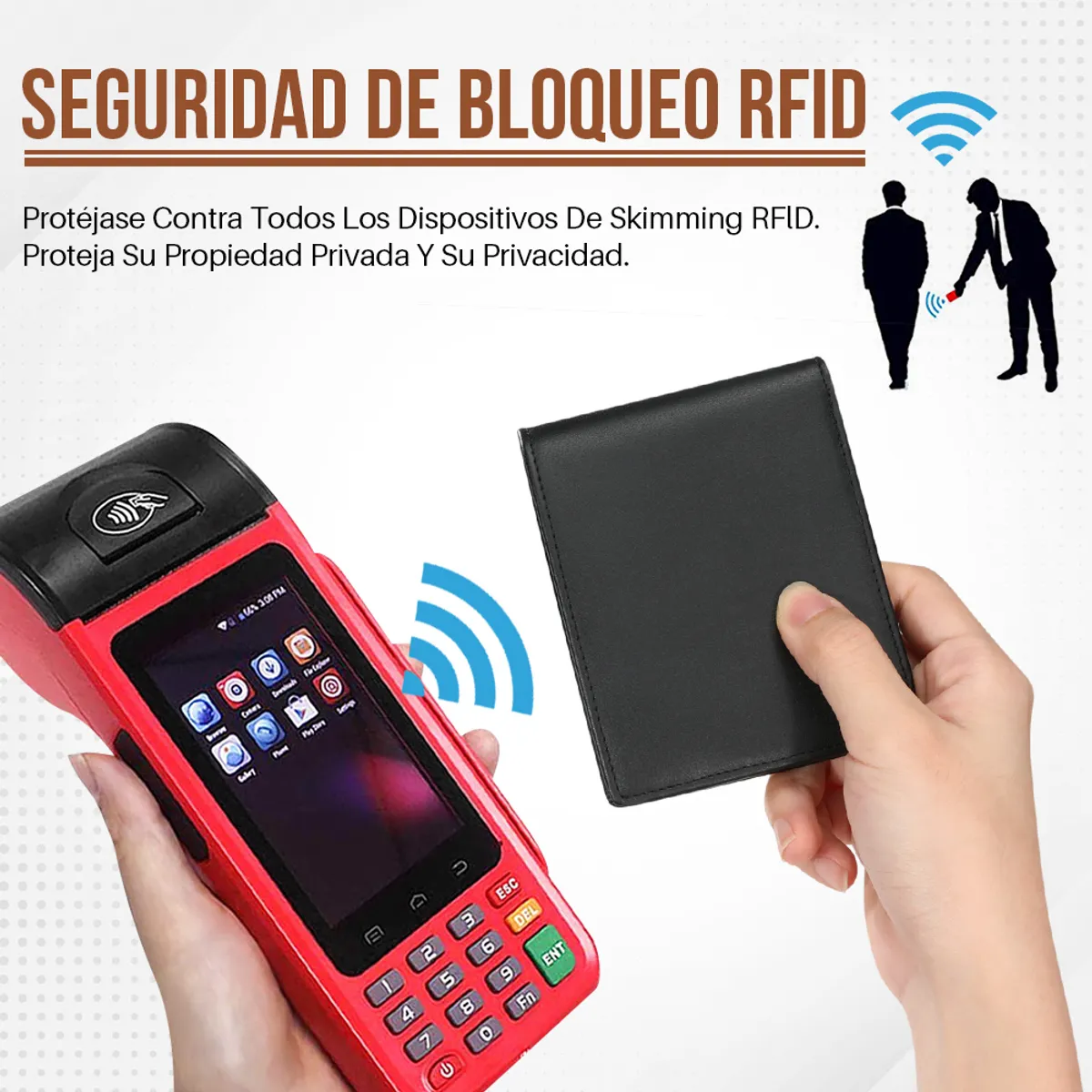 SLOWTON - Cartera Ultradelgada Cuero Con Protección Rfid Para Hombre