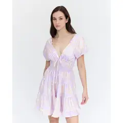 GUINDA - Vestido corto con escote en V Ambar