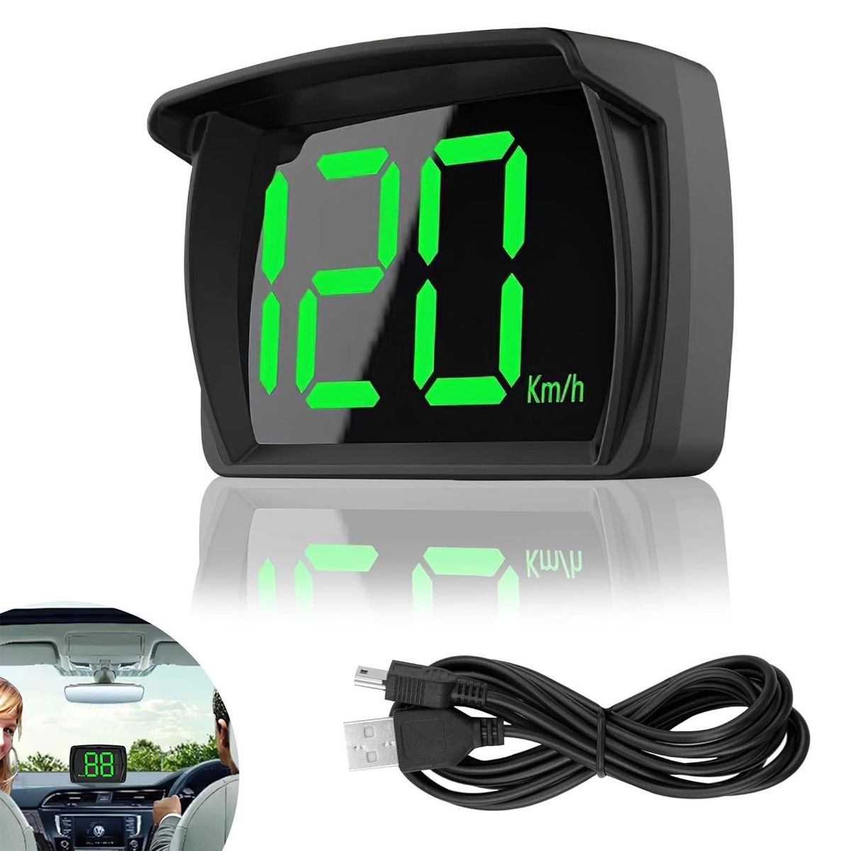 KUANGYE - Medidor Velocidad Velocímetro Digital Usb Kmh Con GPS