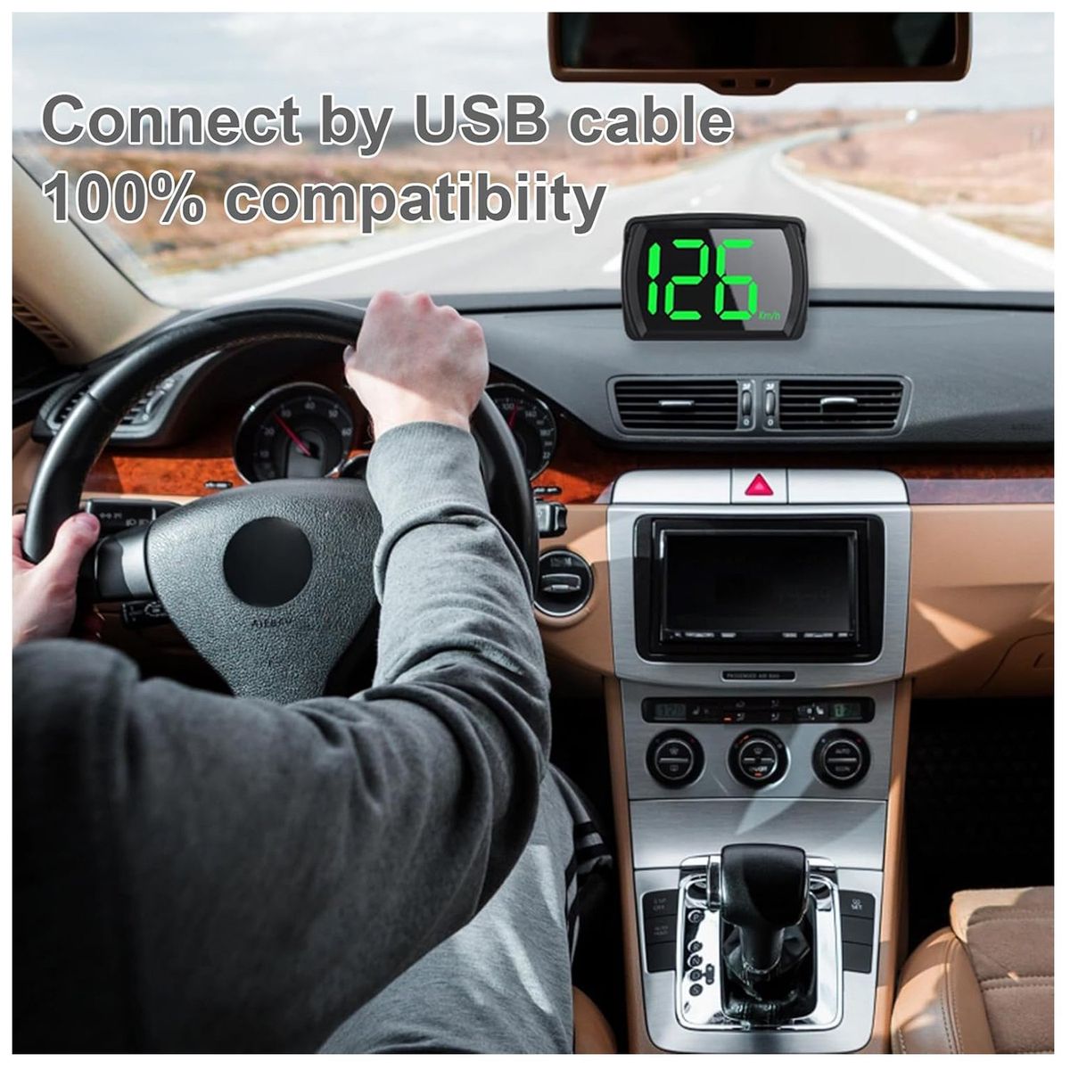 KUANGYE - Medidor Velocidad Velocímetro Digital Usb Kmh Con GPS