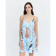 GUINDA - Vestido corto estampado Leopardo Foil